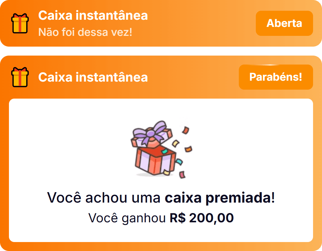 Exemplo da caixa instantânea